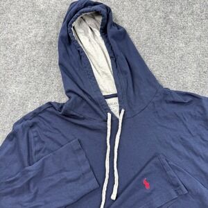 Polo Ralph Lauren Hoodie Large Cruise Navy Blue Sweatshirt Red Pony Men's